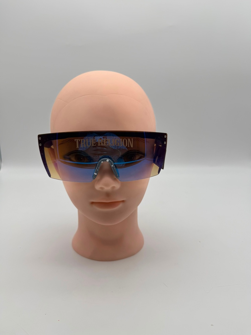 True Religion Shield Visor Sunglasses - Purple to Blue Gradient Lens